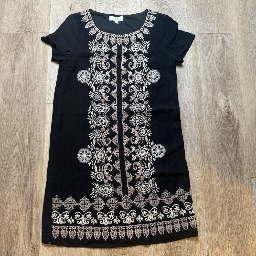 Anthropologie THML Mini Paisley Floral Embroidered Short Sleeve Dress XS